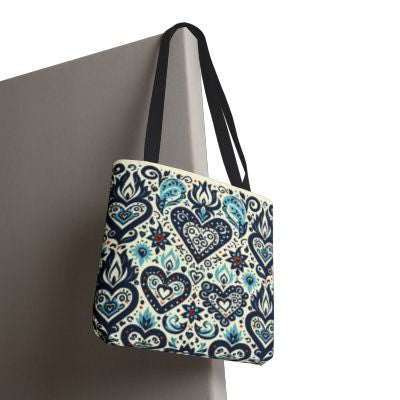 Boho Tote Bag - Holiday Gift Tote - Reusable Cotton Market Bag - Fun Stylish Printed Tote for Everyday Use